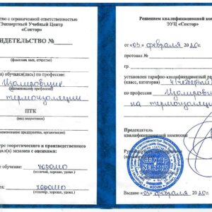 удостоверение изолировщика